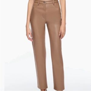 ARITZIA Wilfred Melina Vegan Leather Camel Cropped Women's Pants